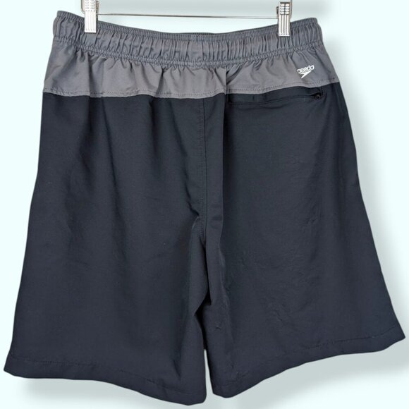 (2/$20) Speedo Black & Grey Swim Trunks - Picture 2 of 6